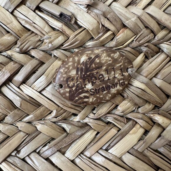 Vintage Capelli Straworld Woven Tote – Boho Butterfly Print - Picture 4 of 7